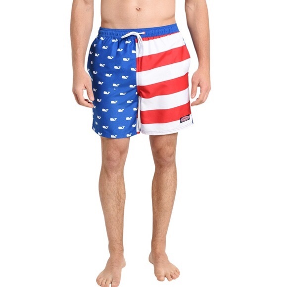 vineyard vines american flag swim trunks